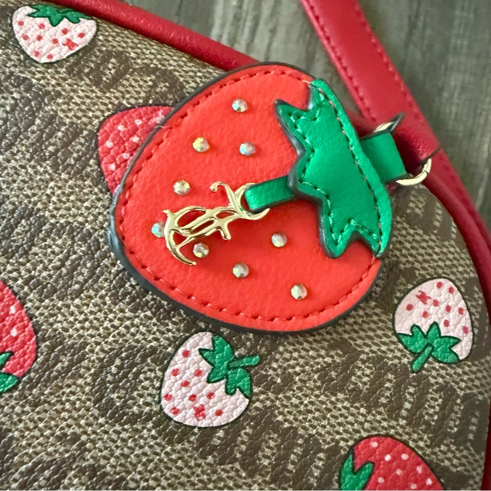 Juicy Couture Red and Brown Strawberry Crossbody Bag - Picture 13 of 16
